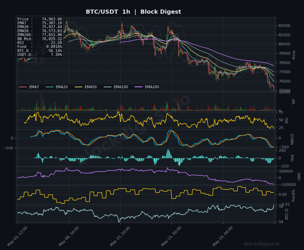 BTC/USDT 1-Hour Chart — Block Digest