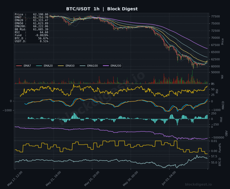 BTC/USDT 1-Hour Chart — Block Digest