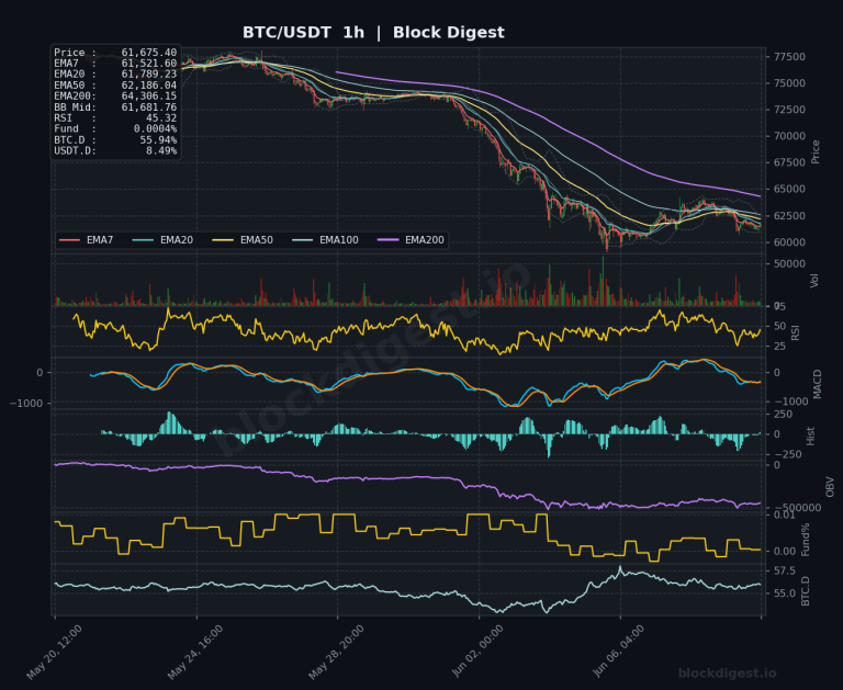 BTC/USDT 1-Hour Chart — Block Digest