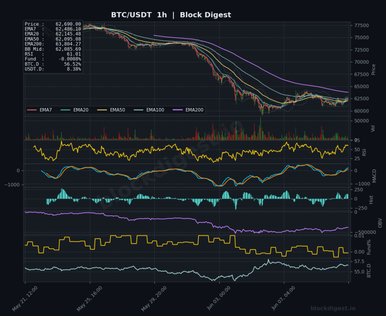 BTC/USDT 1-Hour Chart — Block Digest
