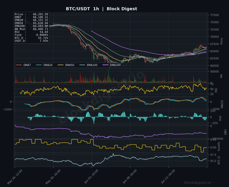 BTC/USDT 1-Hour Chart — Block Digest