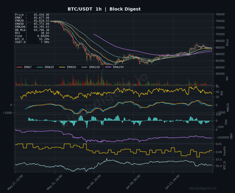 BTC/USDT 1-Hour Chart — Block Digest