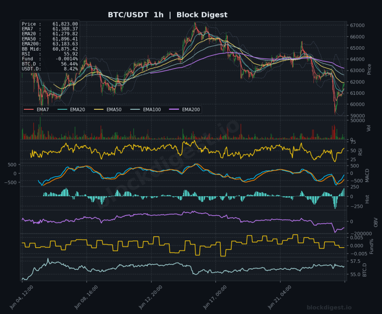 BTC/USDT 1-Hour Chart — Block Digest
