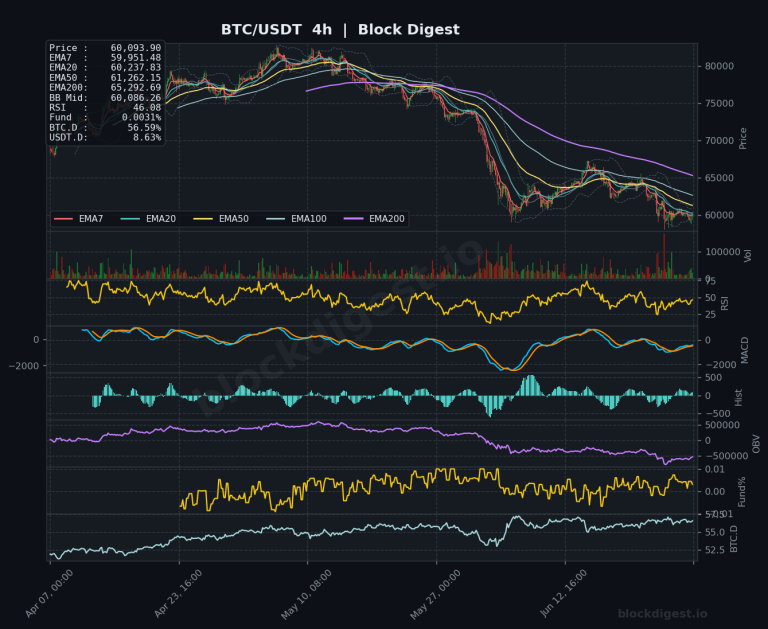 BTC/USDT 4-Hour Chart — Block Digest