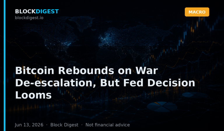 Bitcoin Rebounds on War De-escalation, But Fed Decision Looms