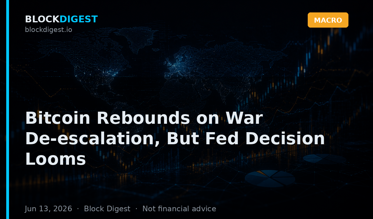 Bitcoin Rebounds on War De-escalation, But Fed Decision Looms