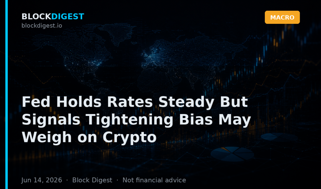 Fed Holds Rates Steady But Signals Tightening Bias May Weigh on Crypto