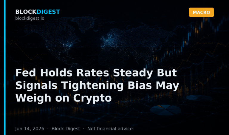 Fed Holds Rates Steady But Signals Tightening Bias May Weigh on Crypto