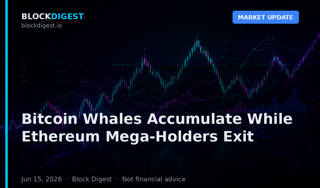 Bitcoin Whales Accumulate While Ethereum Mega-Holders Exit