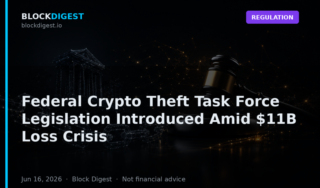 Federal Crypto Theft Task Force Legislation Introduced Amid $11B Loss Crisis