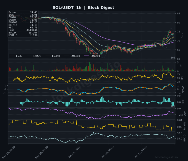SOL/USDT 1-Hour Chart — Block Digest