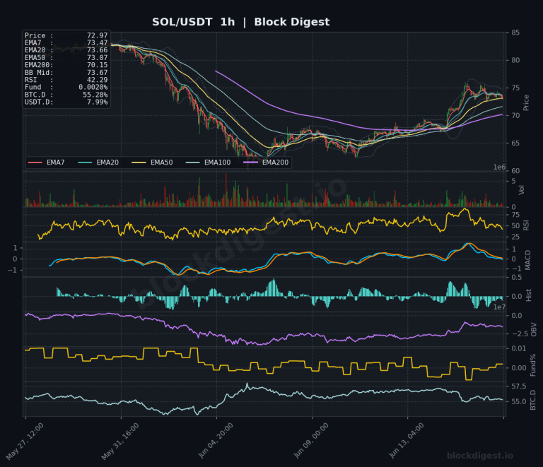 SOL/USDT 1-Hour Chart — Block Digest
