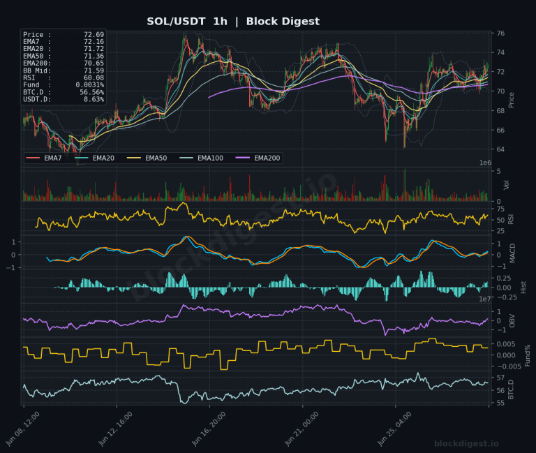 SOL/USDT 1-Hour Chart — Block Digest