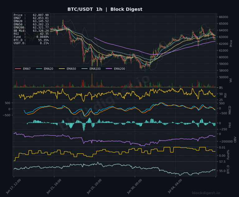 BTC/USDT 1-Hour Chart — Block Digest