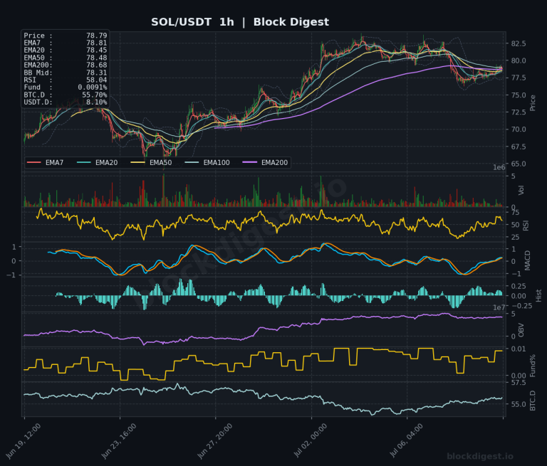 SOL/USDT 1-Hour Chart — Block Digest