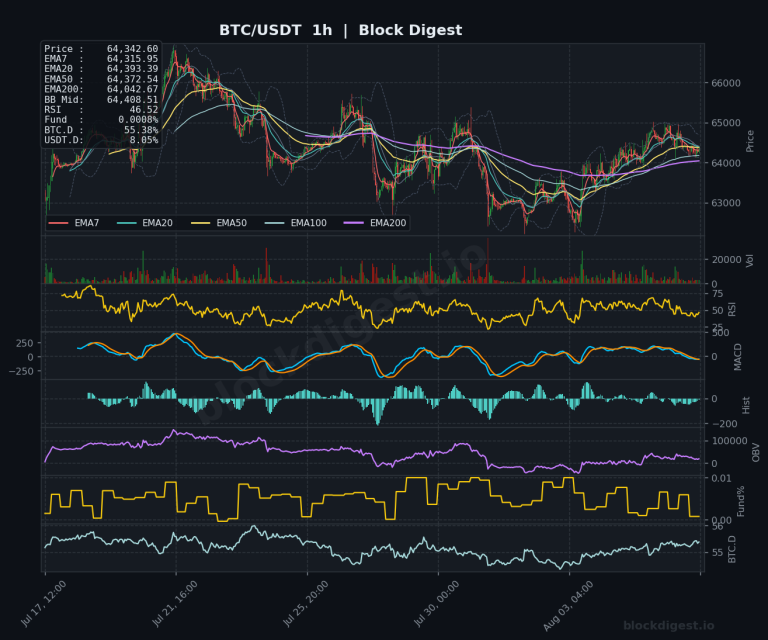 BTC/USDT 1-Hour Chart — Block Digest