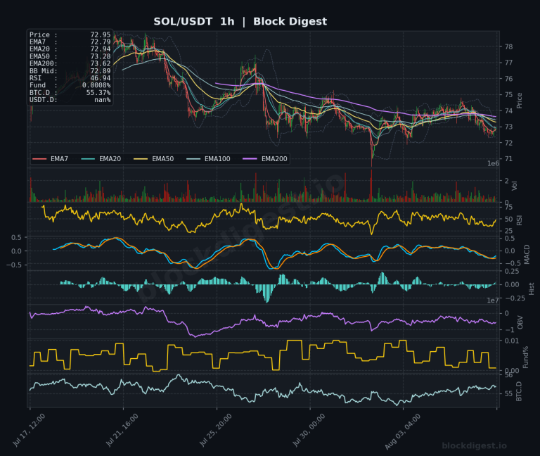 SOL/USDT 1-Hour Chart — Block Digest