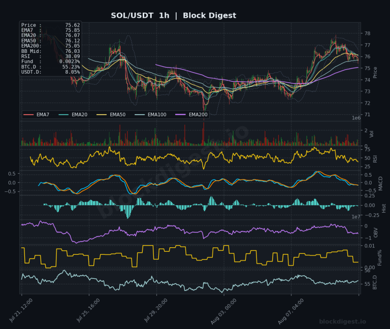 SOL/USDT 1-Hour Chart — Block Digest