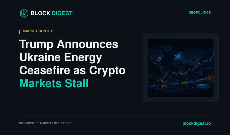 Trump Announces Ukraine Energy Ceasefire as Crypto Markets Stall