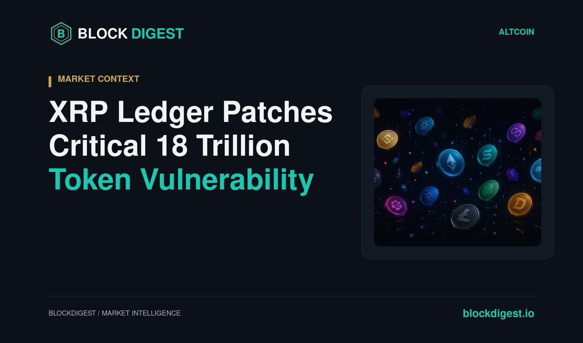 XRP Ledger Patches Critical 18 Trillion Token Vulnerability