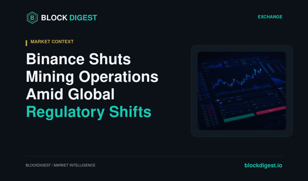 Binance Shuts Mining Operations Amid Global Regulatory Shifts
