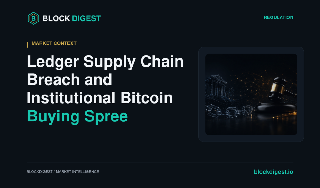 Ledger Supply Chain Breach and Institutional Bitcoin Buying Spree