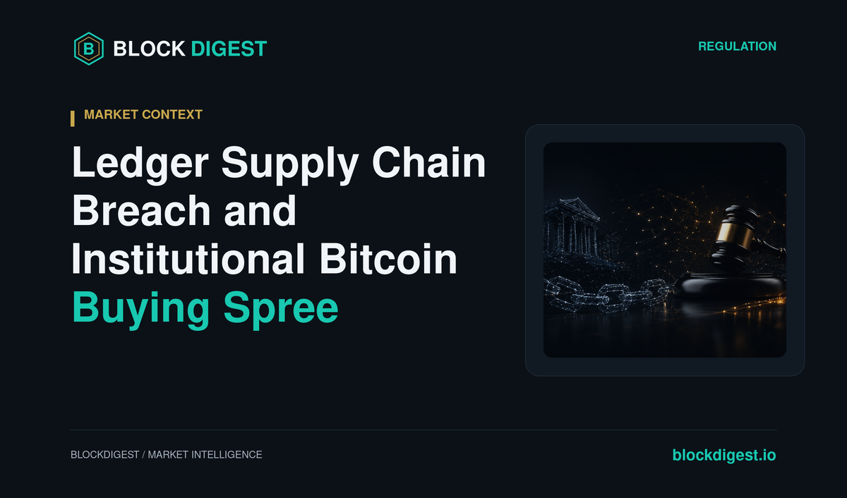 Ledger Supply Chain Breach and Institutional Bitcoin Buying Spree