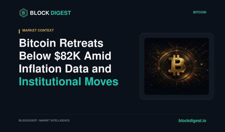 Bitcoin Retreats Below $82K Amid Inflation Data and Institutional Moves