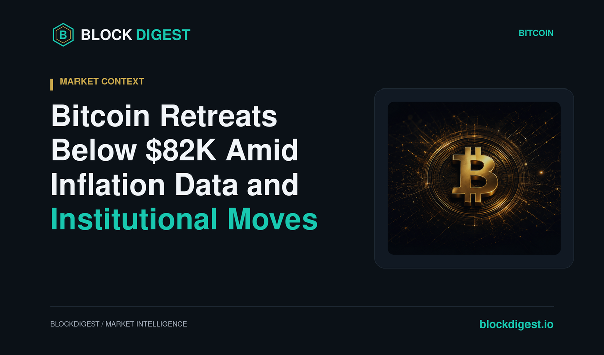 Bitcoin Retreats Below $82K Amid Inflation Data and Institutional Moves