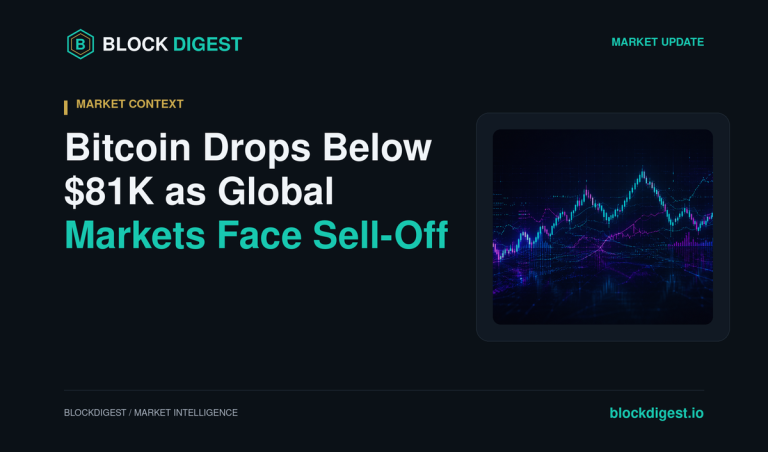 Bitcoin Drops Below $81K as Global Markets Face Sell-Off