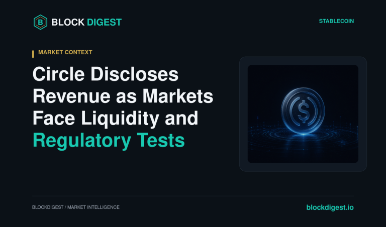 Circle Discloses Revenue as Markets Face Liquidity and Regulatory Tests