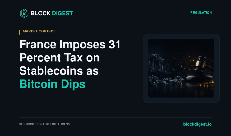 France Imposes 31 Percent Tax on Stablecoins as Bitcoin Dips