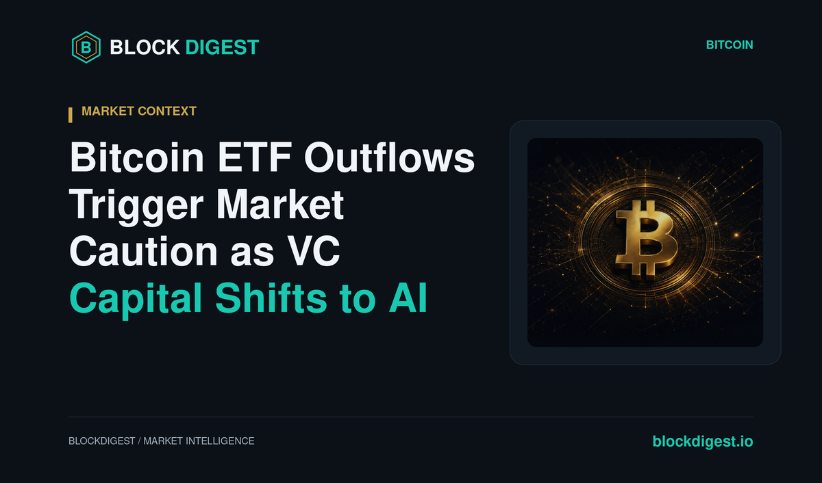 Bitcoin ETF Outflows Trigger Market Caution as VC Capital Shifts to AI