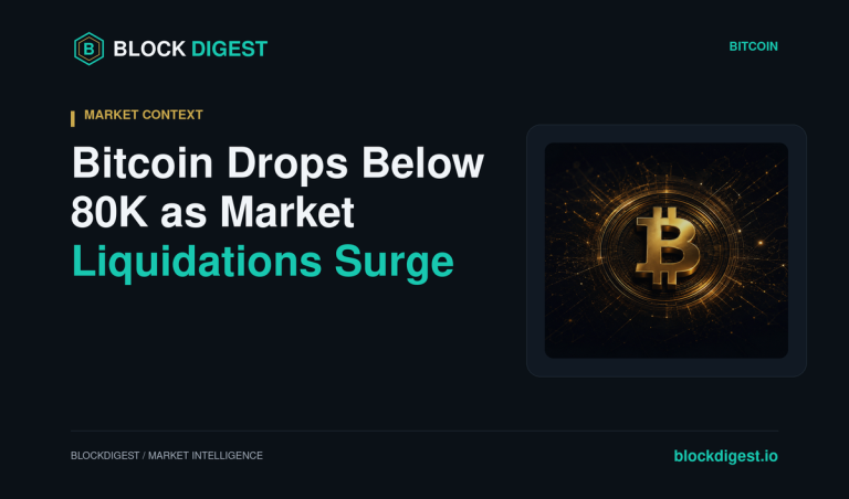 Bitcoin Drops Below 80K as Market Liquidations Surge