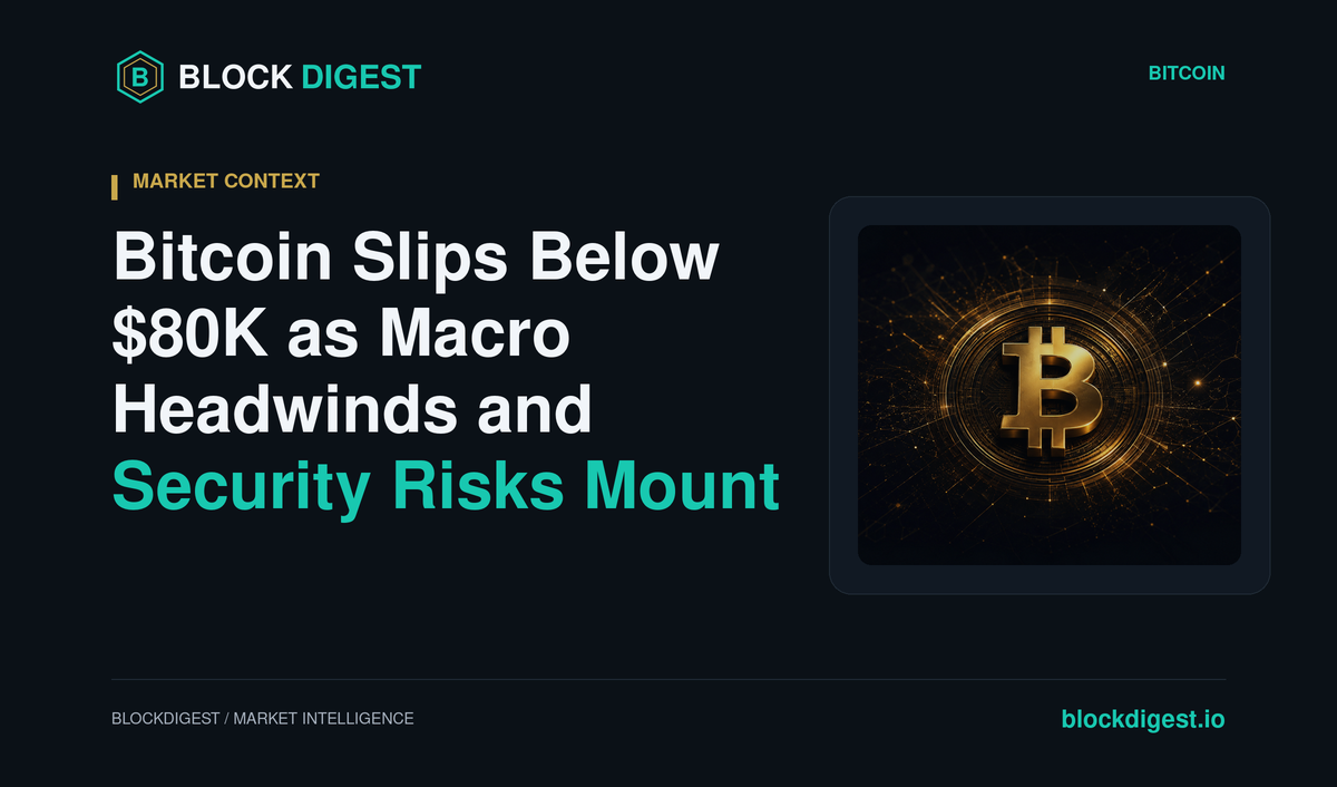 Bitcoin Slips Below $80K as Macro Headwinds and Security Risks Mount