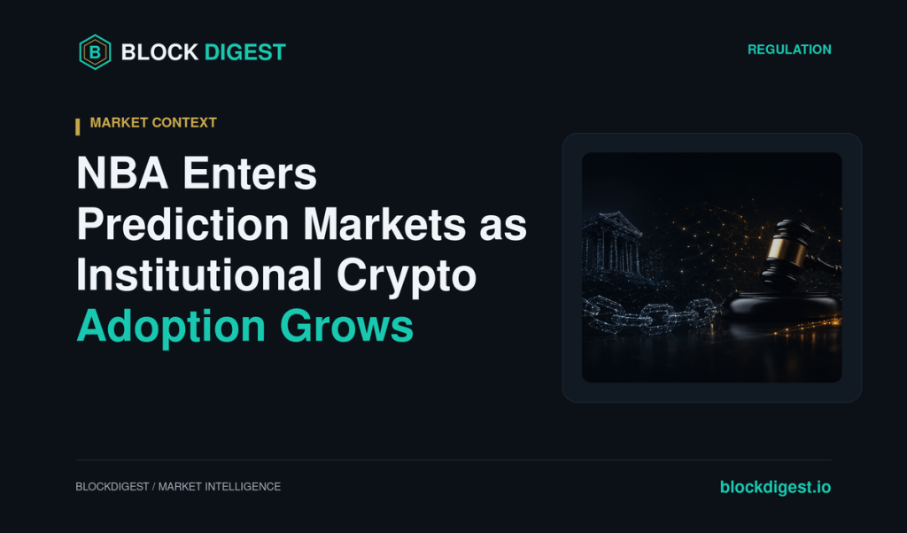 NBA Enters Prediction Markets as Institutional Crypto Adoption Grows